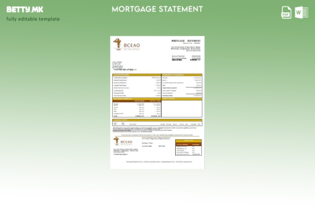 модерен стил Буркина Фасо Шаблон за извод на банкарска хипотека на Централната б