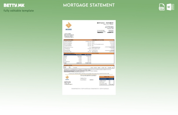 модерен стил Гамбија Пристап до шаблон за извод на банкарска хипотека