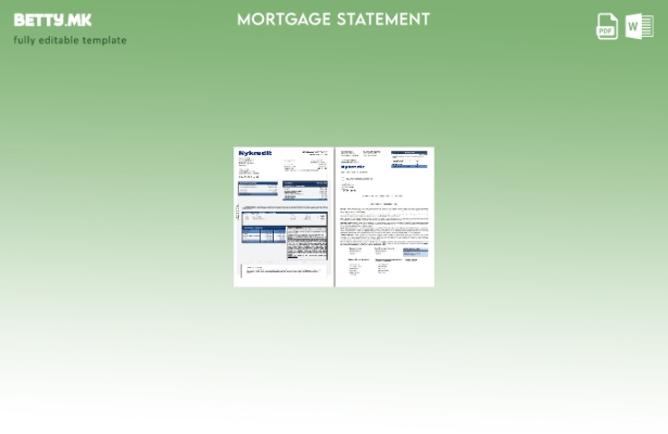 модерен стил Данска Извод за хипотека на банка Nykredit, страници, шаблон