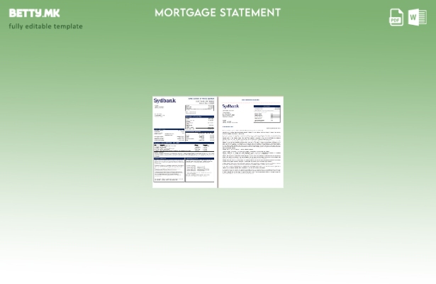 модерен стил Данска Сидбанк банкарска хипотека изјава, страници, шаблон
