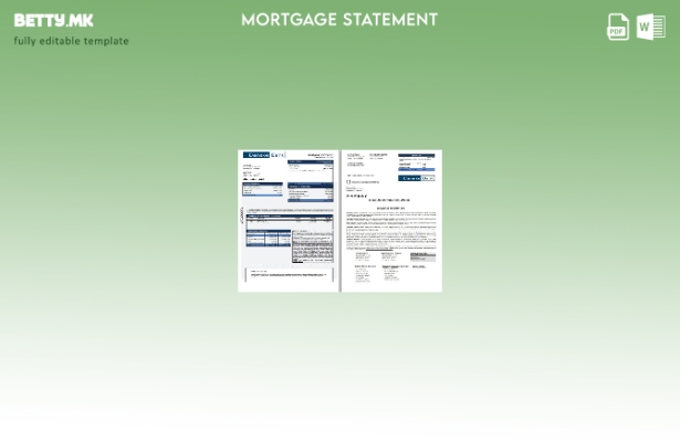 модерен стил Данска Danskebank банкарска хипотека изјава, страници, шаблон