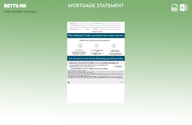 модерен стил Замбија Пристап до банкарски хипотекарен извод во Word и PDF форм 1