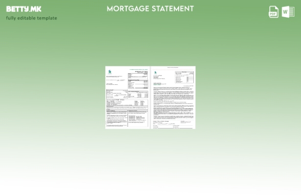 модерен стил Зимбабве Стандардна банкарска изјава за хипотека во Word и PDF форм