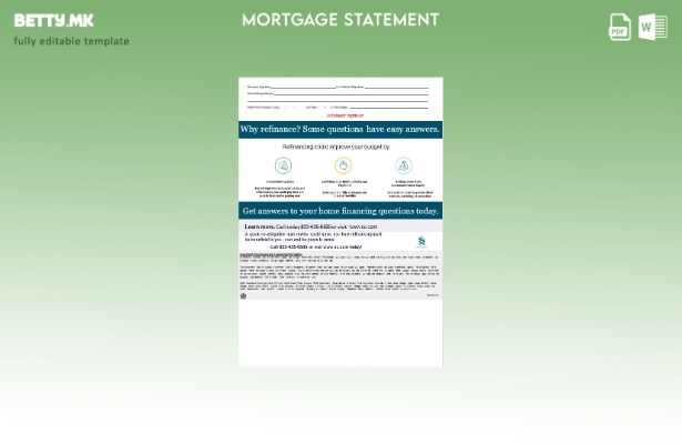 модерен стил Зимбабве Стандардна банкарска изјава за хипотека во Word и PDF фо 1