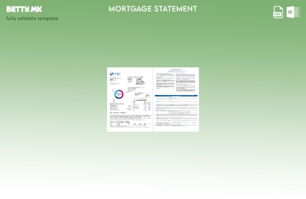 модерен стил Зимбабве ФБЦ банка Извод за хипотека за заем во Word и PDF формати,