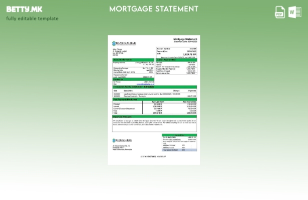 модерен стил Извештај за хипотека на Индонезиската банка Калбар Шаблон за Word и