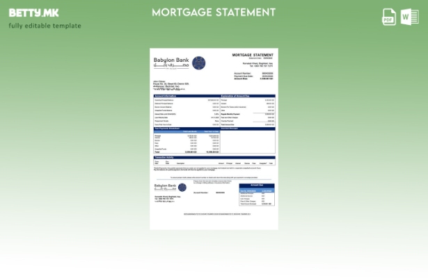 модерен стил Извештај за хипотека на Ирак Вавилон банка Шаблон за Word и PDF