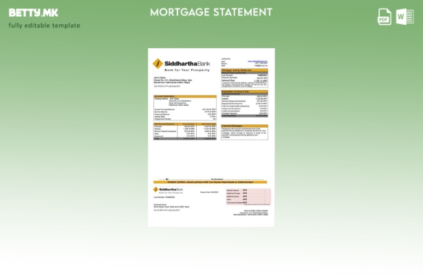 модерен стил Извештај за хипотека на Непал Сидарта банка Шаблон за шаблон за Wor
