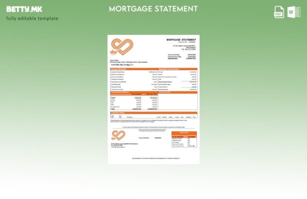 модерен стил Извештај за хипотека на Нов Зеланд SBS Bank Шаблон за Word и PDF