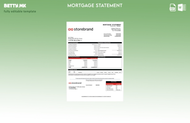 модерен стил Извештај за хипотека на Норвешка Storebrand Bank Шаблон за Word и P