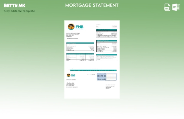 модерен стил Извештај за хипотека на Првата национална банка на Јужна Африка (FN