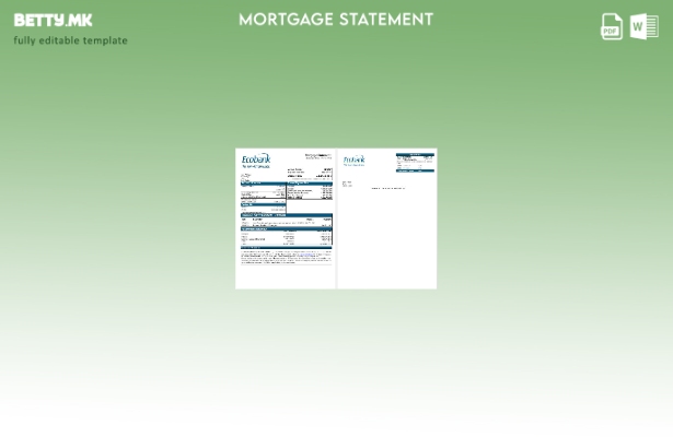 модерен стил Извештај за хипотека на банка на Јужен Судан Ecobank во шаблон форм