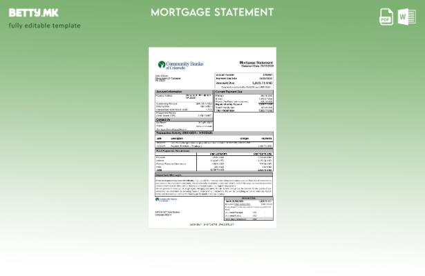 модерен стил Извештај за хипотека на банката во заедницата на САД, банки во Коло