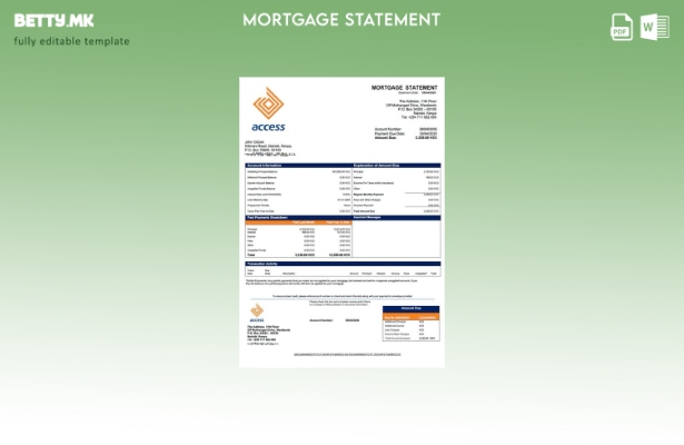 модерен стил Извештај за хипотека на банката за пристап во Кенија за Word и PDF