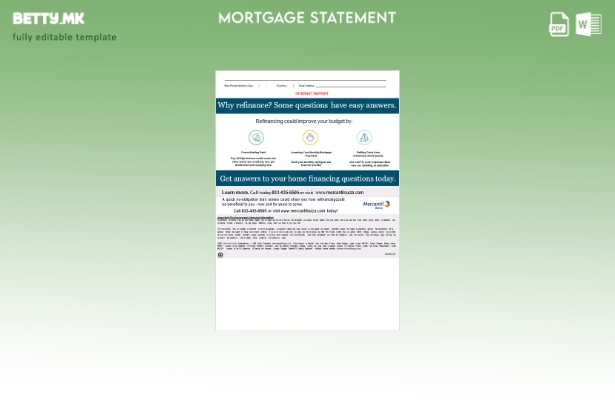 модерен стил Извештај за хипотека од банка на Венецуела Mercantil во Word и PD 1