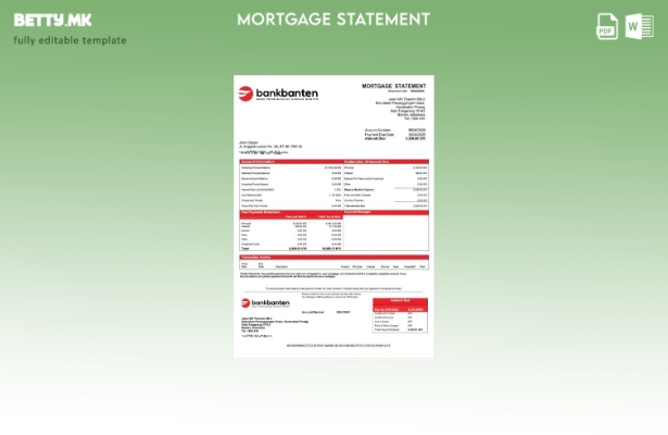 модерен стил Извод за хипотека на Индонезиската банка Banten Шаблон за Word и PD