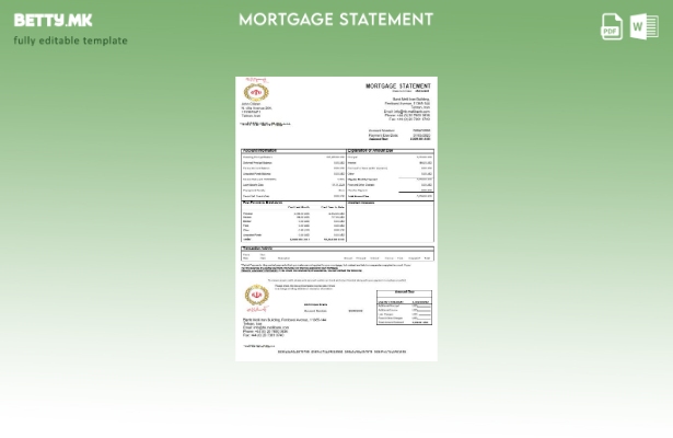 модерен стил Извод за хипотека на Иран Мели банка во шаблон за формати Word и PD