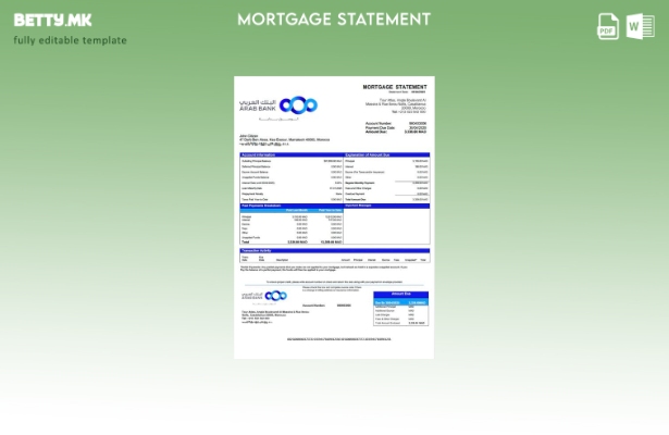 модерен стил Извод за хипотека на Мароко Арапската банка Шаблон за шаблон за Wor
