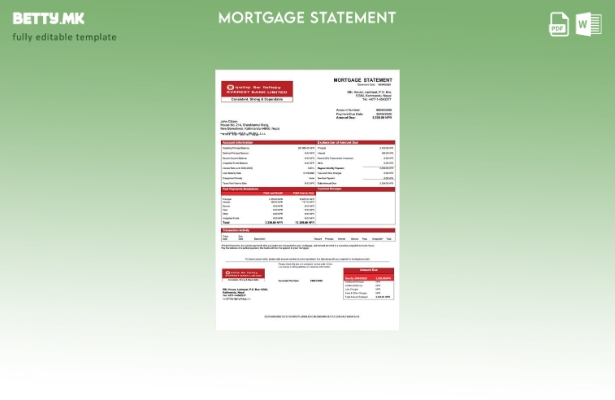 модерен стил Извод за хипотека на Непал Еверест Банка Шаблон за Word и PDF