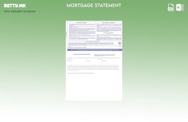 модерен стил Извод за хипотека на Обединетото Кралство Јоркшир банка во Word и 1