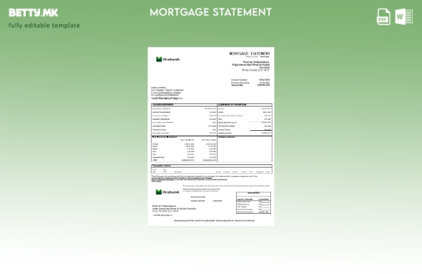 модерен стил Извод за хипотека на Того Орабанк во шаблон за формати Word и PDF