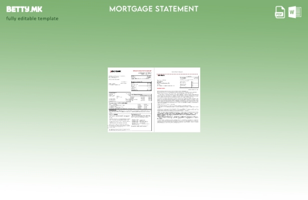 модерен стил Извод за хипотека на банка на САД IBC во Word и PDF формати, шаблон