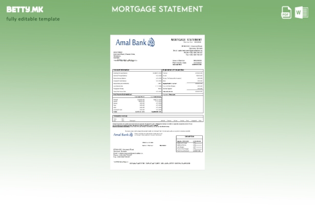 модерен стил Извод за хипотека на банката на Сомалија Амал во шаблон за формати