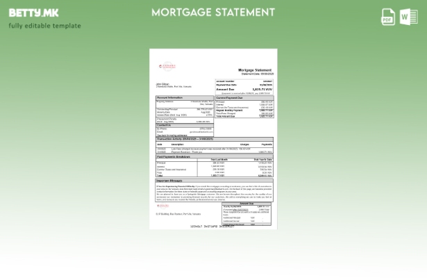 модерен стил Извод за хипотека на трговска банка на Вануату Азија во шаблон за ф