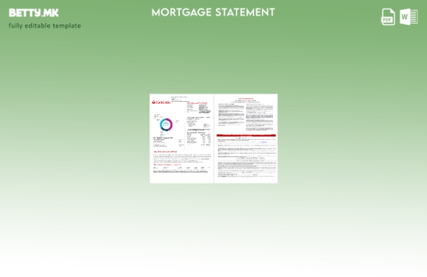 модерен стил Извод за хипотека од банка на Шпанија Сантандер во шаблон за формат