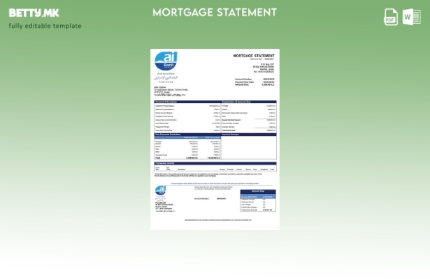 модерен стил Израел Арапска Израел Банка за хипотека шаблон Word и PDF шаблон