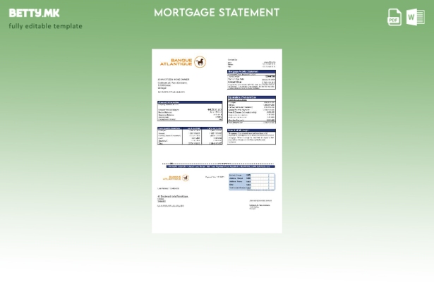 модерен стил Изјава за хипотека на Сенегал Банка Атлантик во шаблон за формати W