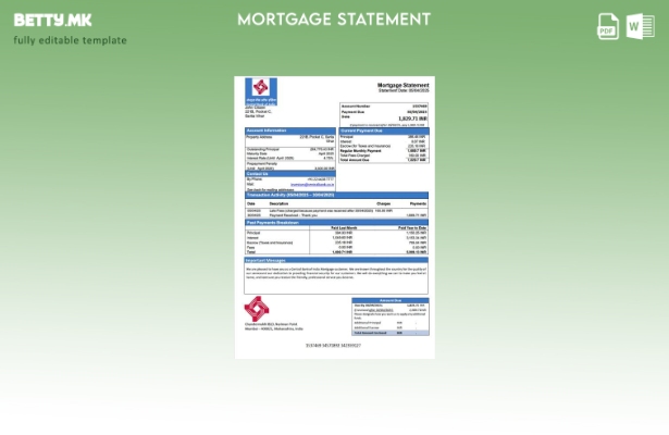 модерен стил Индиска Централна банка на Индија за хипотека шаблон за Word и PDF