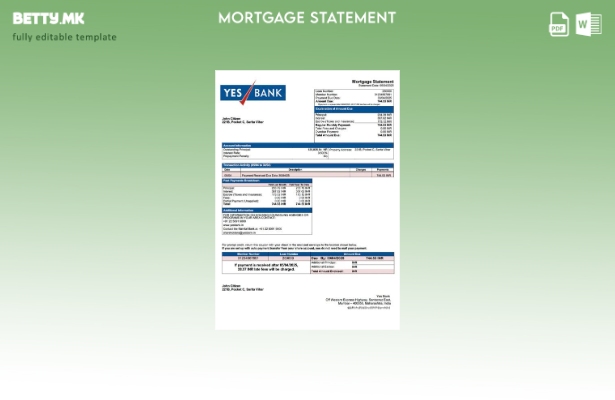 модерен стил Индија Да Извештај за хипотека на банката Шаблон за Word и PDF