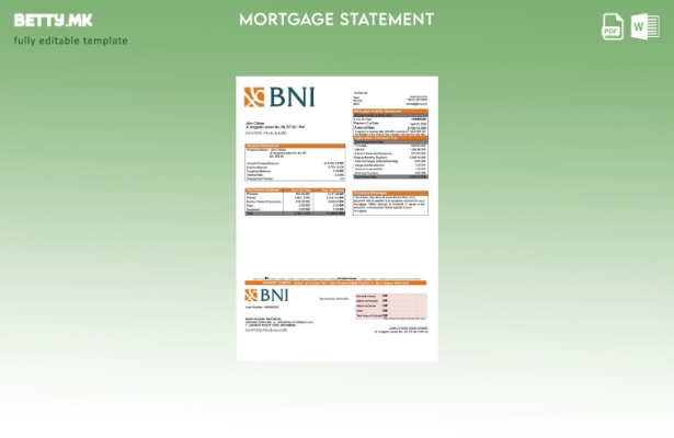 модерен стил Индонезиска банка Негара Индонезија (BNI) за хипотека за шаблон за