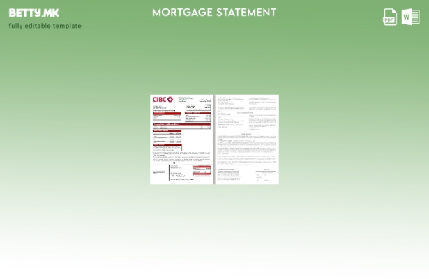 модерен стил Канада Извод за хипотека CIBC банка, страници, шаблон