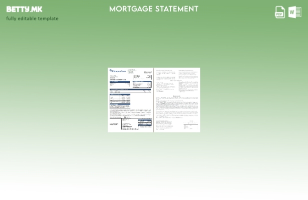 модерен стил Канада JP Morgan Chase Bank изјава за хипотека, страници, шаблон