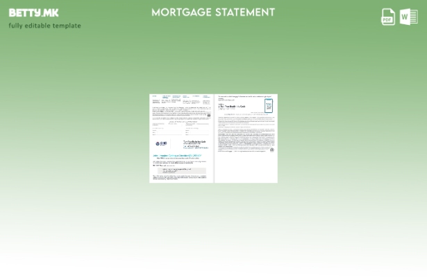 модерен стил Катар QNB Alahli банка хипотека извод во шаблон формати Word и PD 1