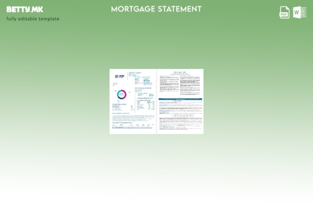 модерен стил Катар QNB Alahli банка хипотека извод во шаблон формати Word и PDF