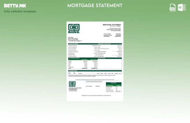 модерен стил Кенија Кооперативна банка на Кенија изјава за хипотека Шаблон за ша