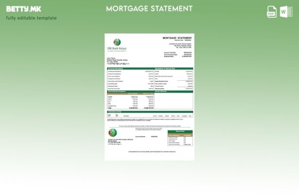 модерен стил Кенија DIB банка Извештај за хипотека Кенија Шаблон за шаблон Word