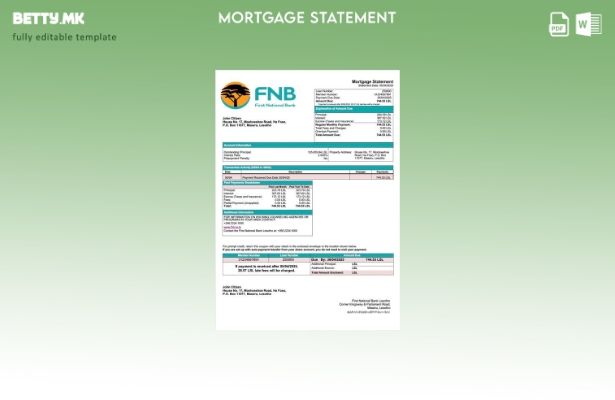 модерен стил Лесото Прва национална банка Извештај за хипотека во Лесото Шаблон