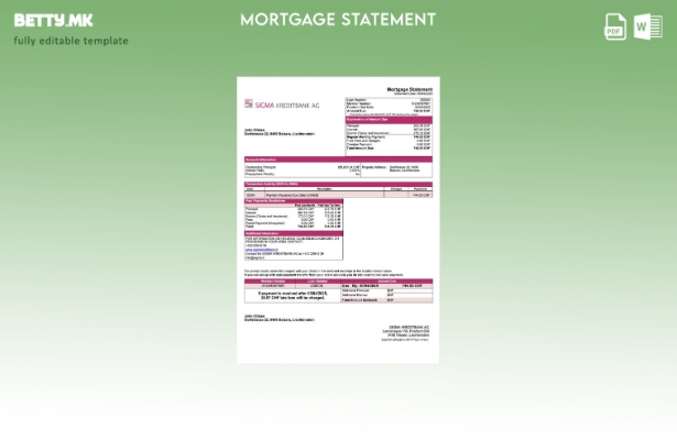 модерен стил Лихтенштајн SIGMA KREDITBANK AG шаблон за шаблон Word и PDF