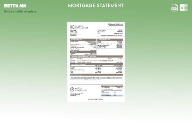 модерен стил Луксембуршката банка на Хавиланд за хипотека шаблон за Word и PDF