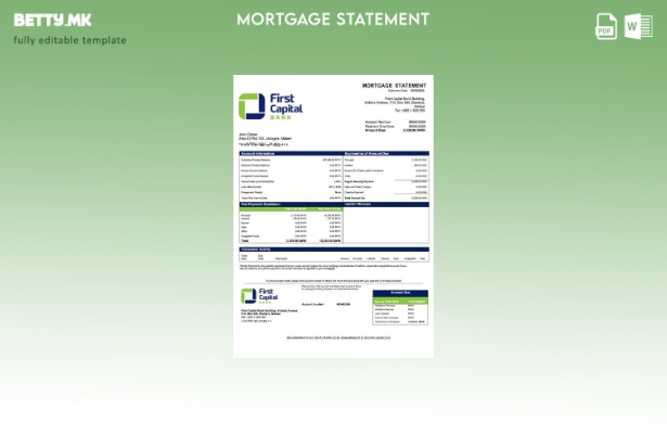 модерен стил Малави Прва капитална банка Малави изјава за хипотека на Word и PDF