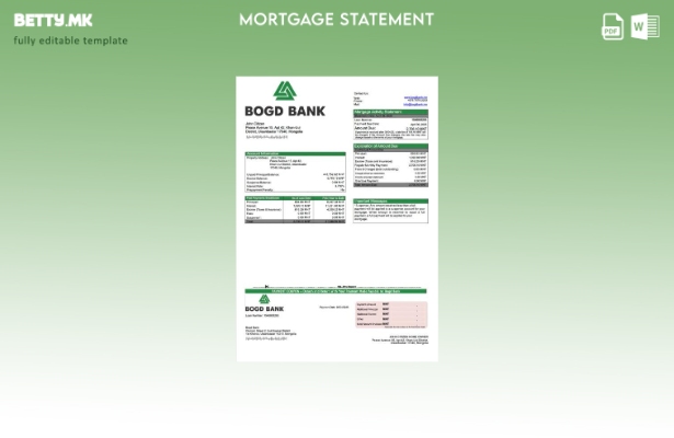 модерен стил Монголија Богд банка изјава за хипотека Шаблон Word и PDF шаблон