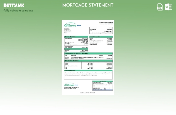модерен стил Непалската граѓанска банка Меѓународна изјава за хипотека Шаблон за