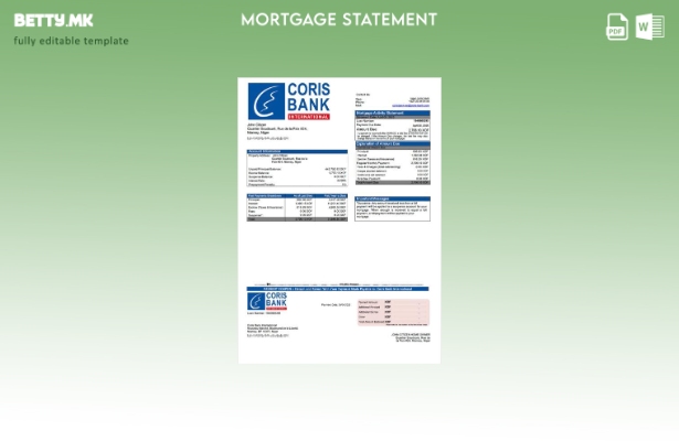 модерен стил Нигер Корис банка меѓународна изјава за хипотека Шаблон за Word и P