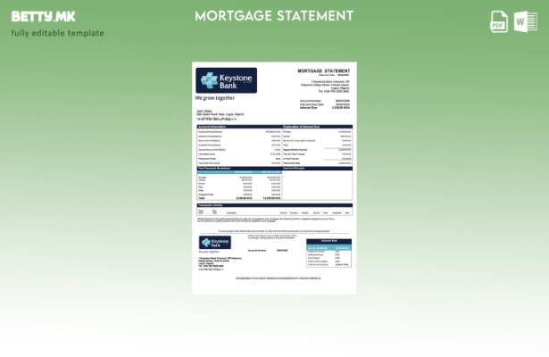 модерен стил Нигерија Кистоун банка за хипотека шаблон Word и PDF шаблон