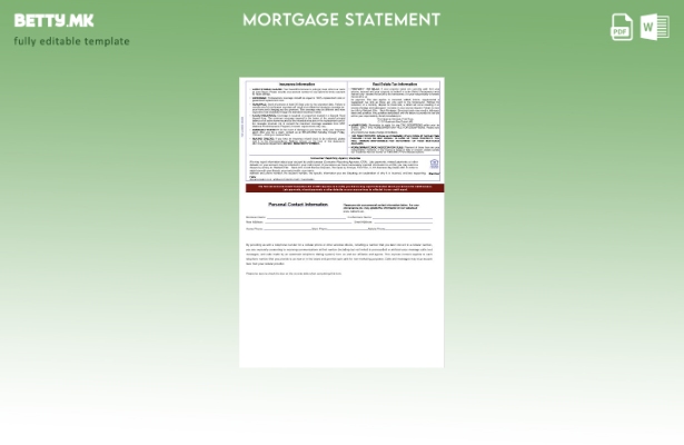 модерен стил ОАЕ Rakbank Elite банкарски извештај за хипотека во Word и PDF фо 1