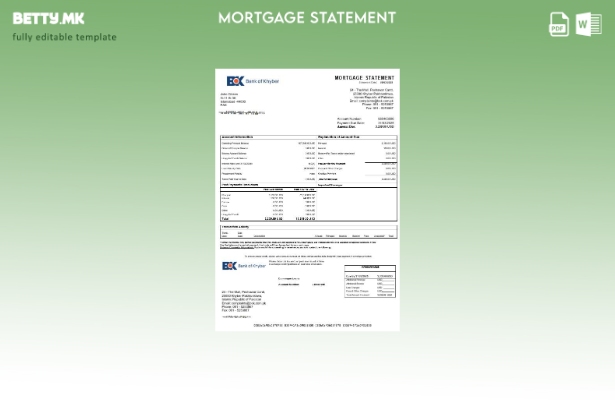 модерен стил Пакистан Извештај за хипотека на Банката Кајбер во шаблон за формат